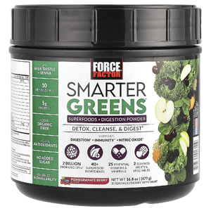 Force Factor, Smarter Greens®, суперфуды и порошок для улучшения пищеварения, гранат и ягоды, 477 г (16,8 унции)