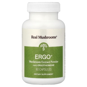 Real Mushrooms, ERGO + L-эрготионеин`` 60 капсул