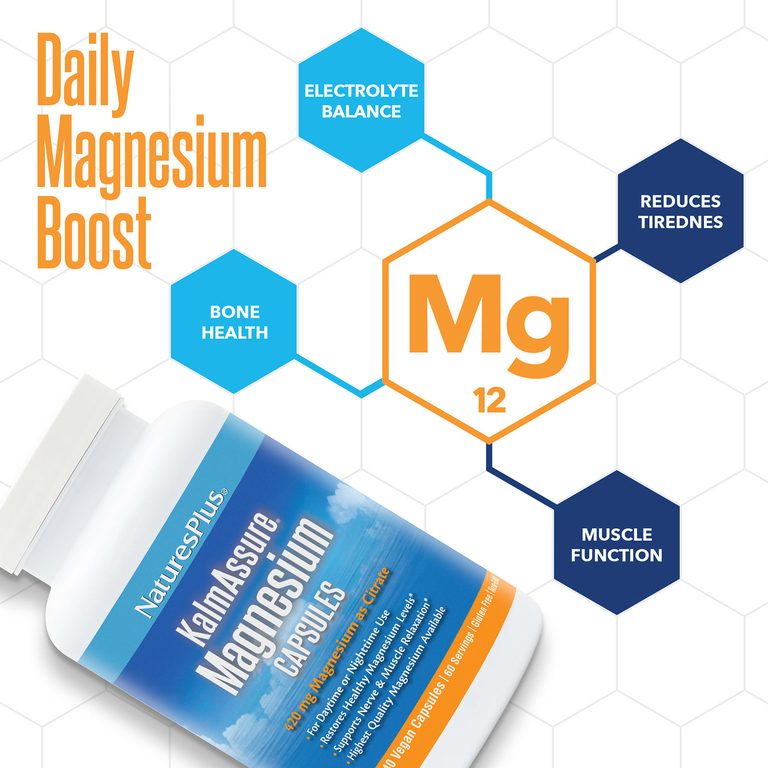 NaturesPlus, KalmAssure®, магний, 240 веганских капсул (105 мг в 1 капсуле)