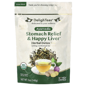 DelighTeas, травяной чай для очищения, для облегчения состояния желудка и печени, рассыпчатая смесь, без кофеина, 140 г (5 унций)