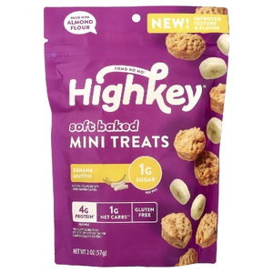 HighKey, мягкие запеченные мини-печенья, со вкусом банана и орехов, 57 г (2 унции)