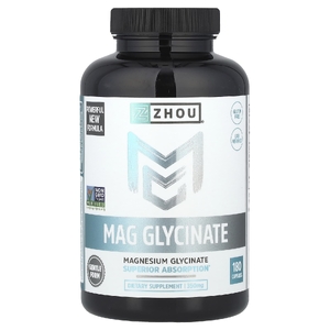 Zhou Nutrition, Магний глицинат, 180 капсул