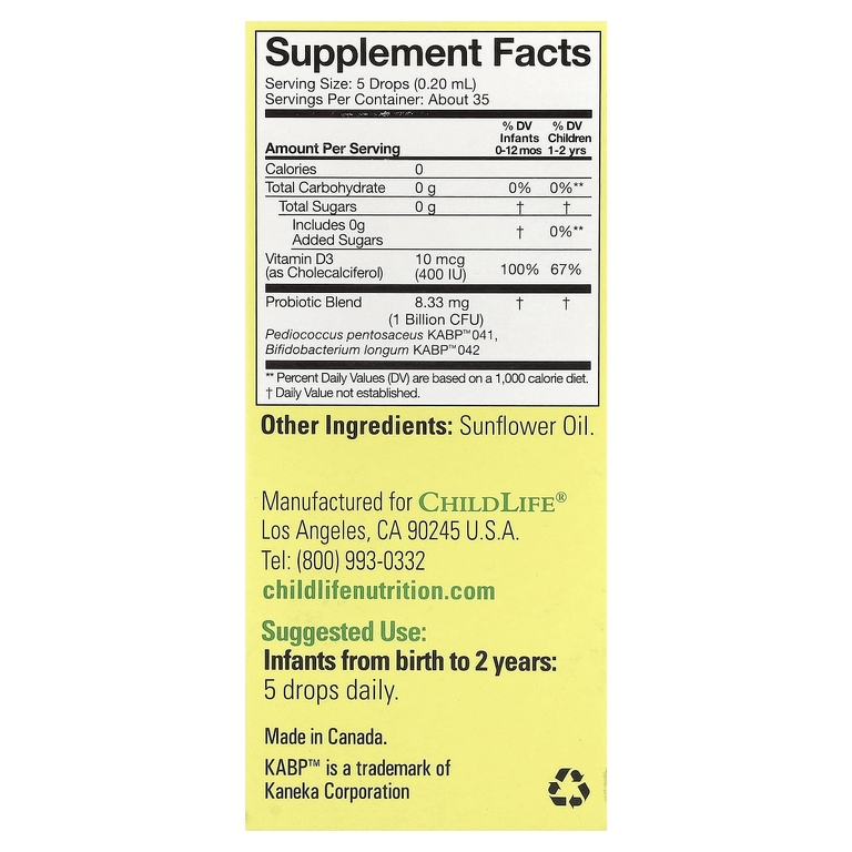 ChildLife Essentials, InfantBiotics, пробиотики в каплях, без вкуса, 8 мл (0,27 жидк. унции)