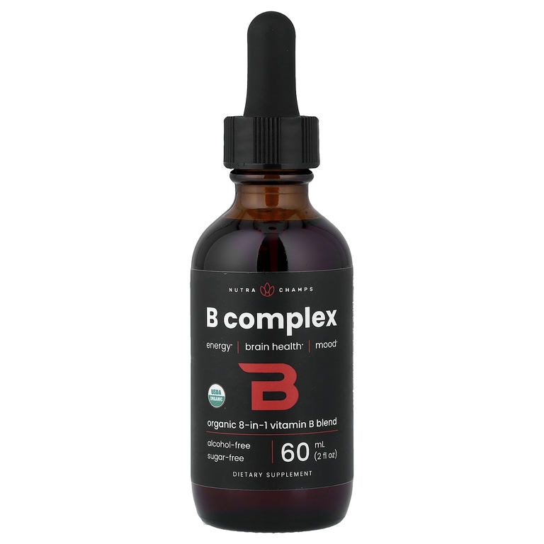 NutraChamps, комплекс витаминов группы B 8 в 1, малина, 60 мл (2 жидк. унции)