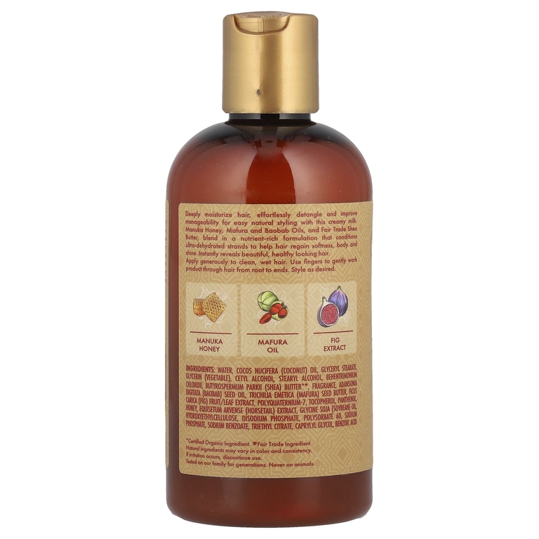 SheaMoisture, Manuka Honey & Mafura Oil, несмываемое молочко для интенсивного увлажнения, 237 мл (8 жидк. Унций)