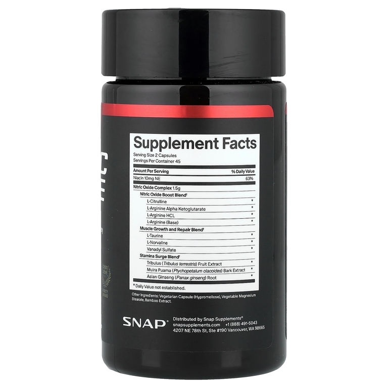 Snap Supplements, Усилитель оксида азота, 90 капсул