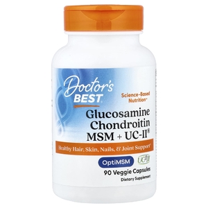 Doctor's Best, глюкозамин, хондроитин, МСМ и UCII®, 90 растительных капсул