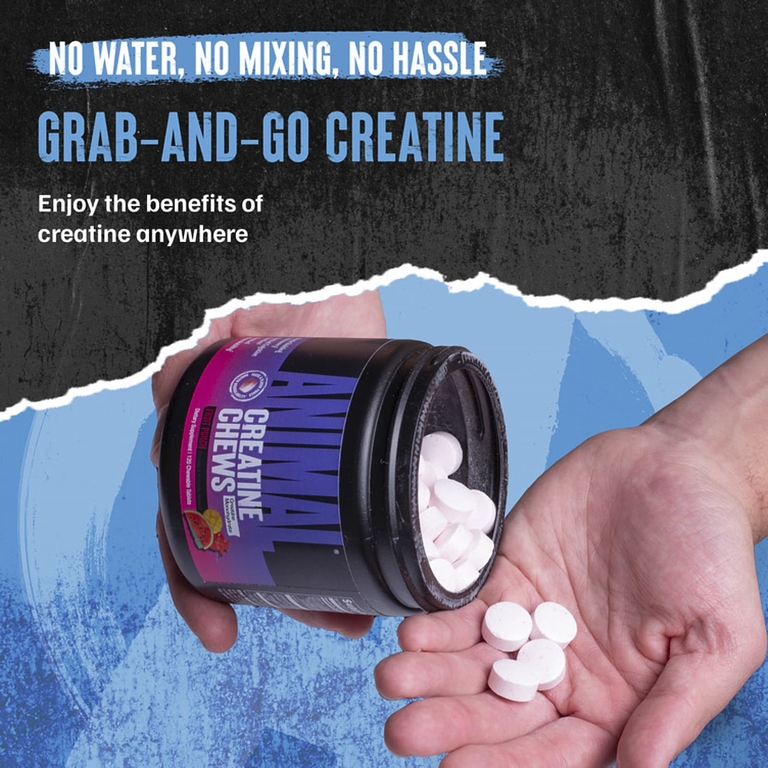 Animal, Creatine Chews, жевательные таблетки с креатином, со вкусом фруктового пунша, 120 жевательных таблеток