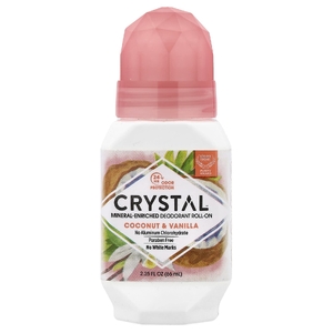 CRYSTAL, обогащённый минералами дезодорант с шариковым аппликатором, кокос и ваниль, 66 мл (2,25 жидк. унции)