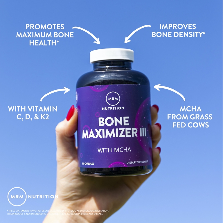 MRM Nutrition, комплекс для поддержки здоровья костей и увеличения их плотности с микрокристаллическим гидроксиапатитом (MCHA), 150 капсул