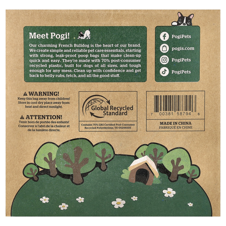 Pogi's Pet Supplies, пакеты для уборки, Super Duper Pack, без запаха, 50 рулонов, 750 пакетиков, 2 дозатора