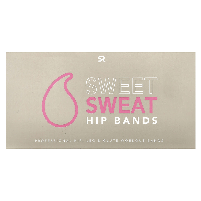 Sports Research, Sweet Sweat, эспандеры для бедер, розовые, 3 шт. (Товар снят с продажи) 