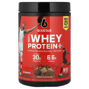 SIXSTAR, 100% Whey Protein Plus, сывороточный протеин плюс, тройной шоколад, 821 г (1,81 фунта)