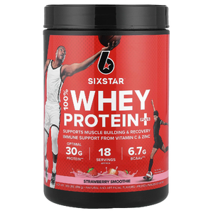 SIXSTAR, 100% Whey Protein Plus, клубничный смузи, 816 г (1,8 фунта)