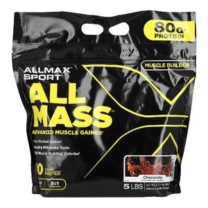 ALLMAX, Sport, ALLMASS ™, средство для наращивания мышечной массы, шоколад, 2,27 кг (5 фунтов)