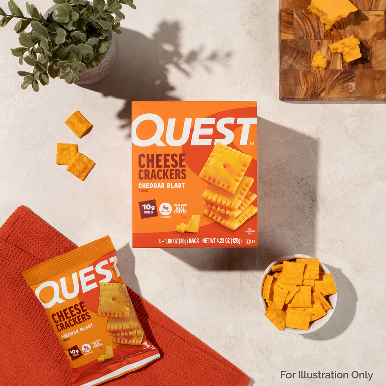Quest Nutrition, крекеры с сыром, чеддер, 4 пакета по 30 г (1,06 унции)