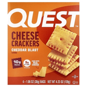 Quest Nutrition, крекеры с сыром, чеддер, 4 пакета по 30 г (1,06 унции)