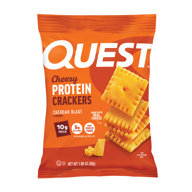 Quest Nutrition, крекеры с сыром, чеддер, 4 пакета по 30 г (1,06 унции)