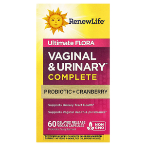 Renew Life, Ultimate Flora™, комплекс для влагалища и мочевыводящих путей, 60 веганских капсул с отсроченным высвобождением