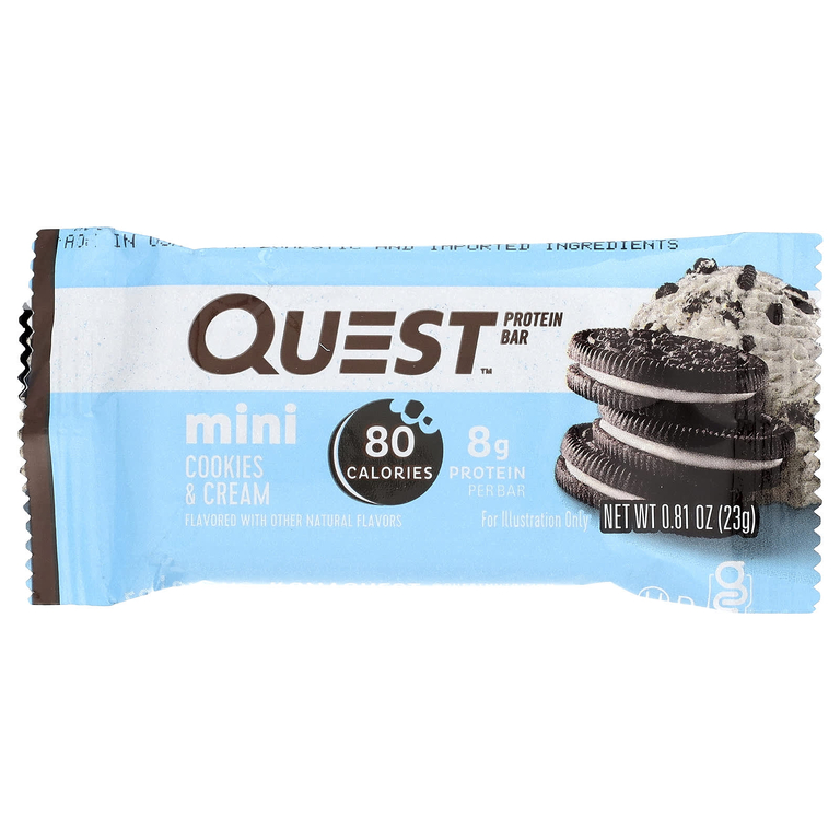 Quest Nutrition, Мини-протеиновый батончик, печенье и сливки, 14 батончиков, 23 г (0,81 унции)