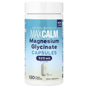 Natural Vitality, MAXCALM®, глицинат магния, 120 веганских капсул (108 мг в 1 капсуле)