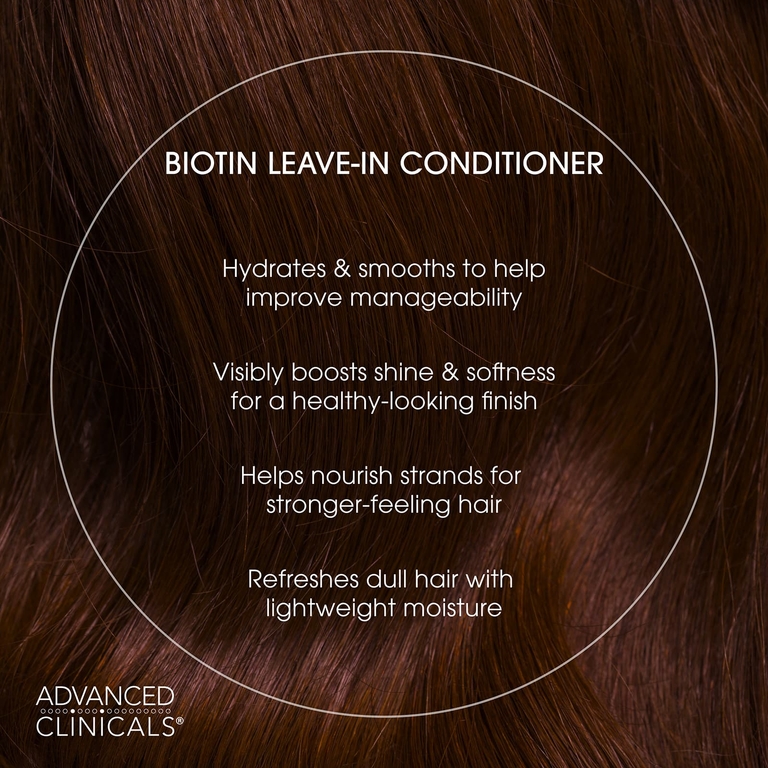 Advanced Clinicals, Biotin, несмываемый кондиционер, 237 мл (8 жидк. Унций)