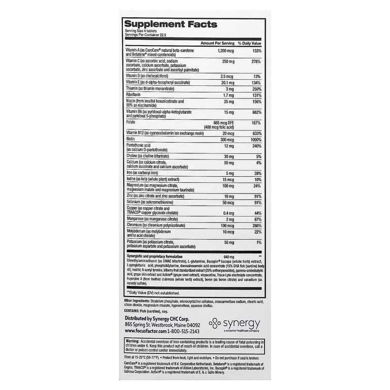 Focus Factor, Nutrition For The Brain, оригинальная формула, 90 таблеток