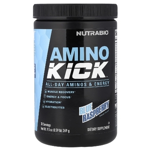 NutraBio, Amino Kick, голубая малина, 269 г (0,59 фунта) (Товар снят с продажи) 