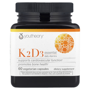 Youtheory, K2D3 незаменимые ежедневные витамины, 60 вегетарианских капсул