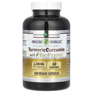 Amazing Nutrition, куркумин с экстрактом черного перца, 180 вегетарианских капсул