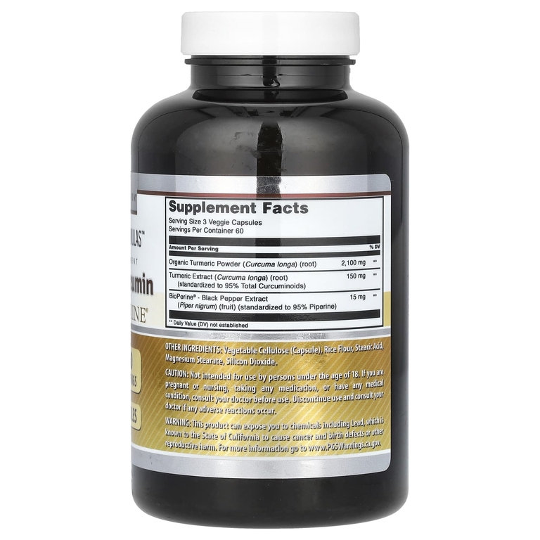 Amazing Nutrition, куркумин с экстрактом черного перца, 180 вегетарианских капсул