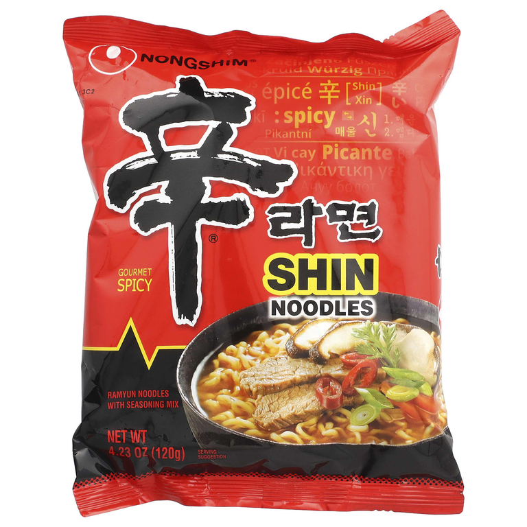 Nongshim, Shin Noodles, Gourmet Spicy, 4 пакетика по 120 г (4,23 унции) (Товар снят с продажи) 