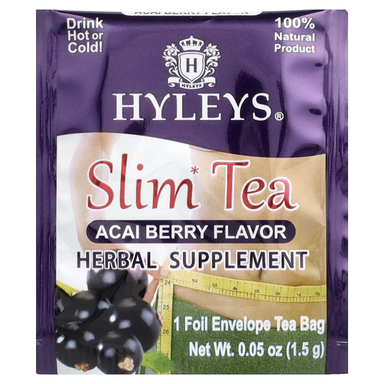 Hyleys Tea, Slim Tea, ягоды асаи, чайные пакетики в 50 фольгированных пакетиках, 75 г (2,64 унции)