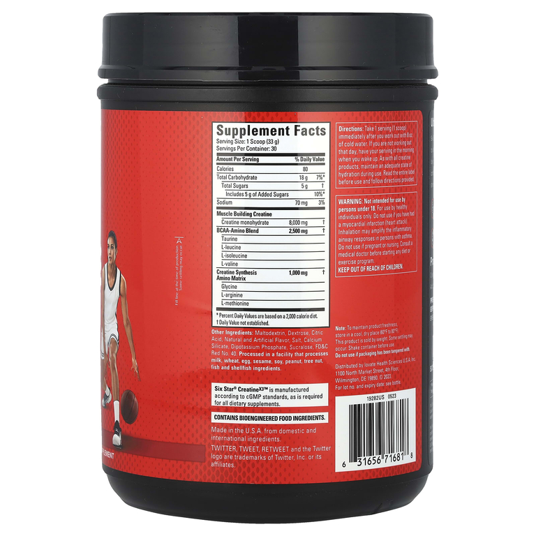 SIXSTAR, Creatine X3 ™, фруктовый пунш, 993 г (2,19 фунта) (Товар снят с продажи) 