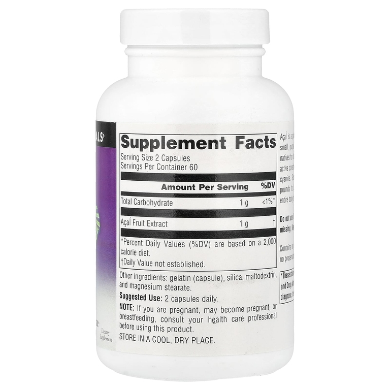 Source Naturals, экстракт асаи, 120 капсул (500 мг в 1 капсуле)