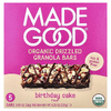 MadeGood, батончики-мюсли, органическая посыпка, торт, 5 батончиков по 24 г (0,85 унции)