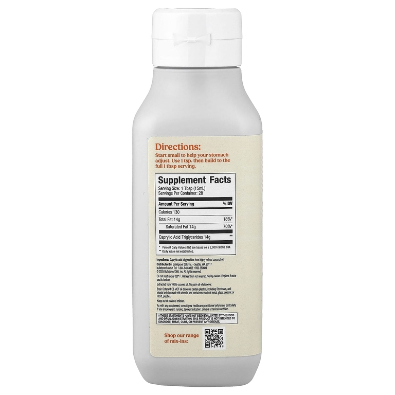 BulletProof, Brain Octane® MCT, масло, оригинальное, 414 мл (14 жидк. унций)