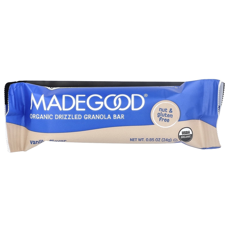 MadeGood, Батончики мюсли, с шоколадом, ваниль, 5 батончиков, 24 г (0,85 унции)