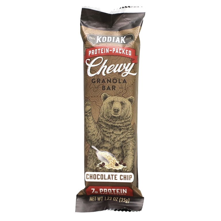 Kodiak Cakes, Жевательные батончики из гранолы, шоколадная крошка, 5 батончиков, 35 г (1,23 унции) (Товар снят с продажи) 