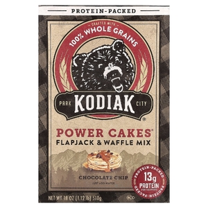 Kodiak Cakes, Power Cakes®, смесь для выпекания флапджека и вафель, с шоколадной крошкой, 510 г (18 унций)