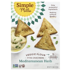 Simple Mills, Крекеры из растительной муки, средиземноморские травы, 120 г (4,25 унции)