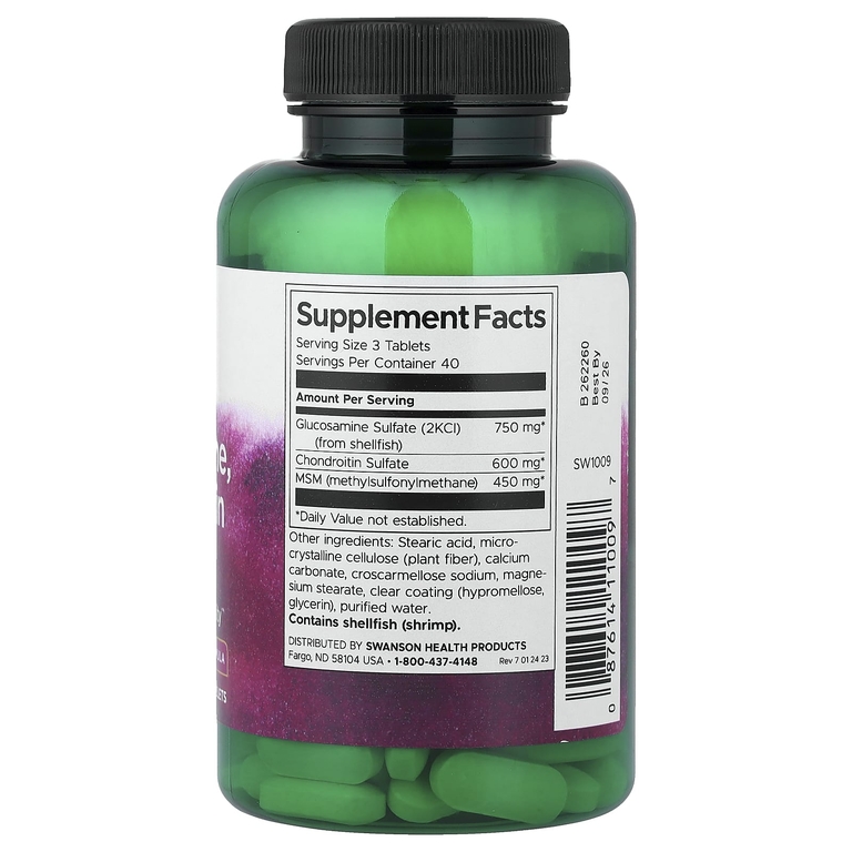 Swanson Vitamins, Глюкозамин, хондроитин и МСМ, 120 таблеток