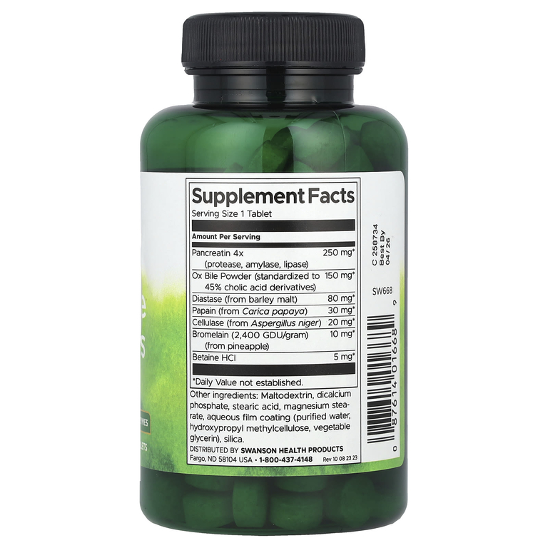 Swanson Vitamins, Пищеварительные ферменты, 180 таблеток