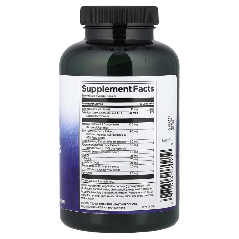Swanson Vitamins, Prostate Essential Plus, 180 растительных капсул