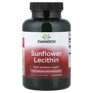 Swanson Vitamins, подсолнечный лецитин, 90 капсул (1200 мг в 1 капсуле)