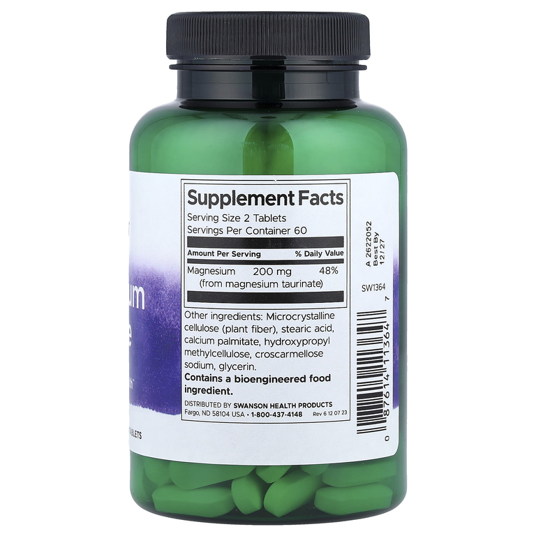 Swanson Vitamins, таурат магния, 100 мг, 120 таблеток