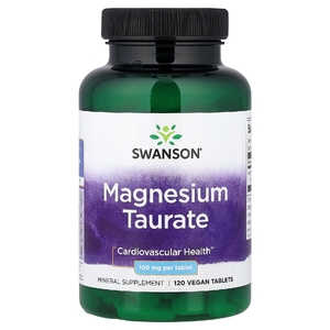 Swanson Vitamins, таурат магния, 100 мг, 120 веганских таблеток
