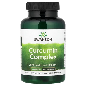 Swanson Vitamins, Комплекс куркумина с BioPerine, 120 веганских капсул