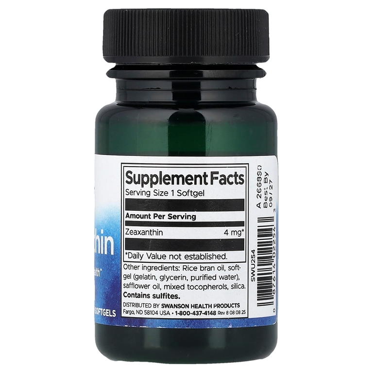 Swanson Vitamins, Зеаксантин, 4 мг, 60 мягких таблеток