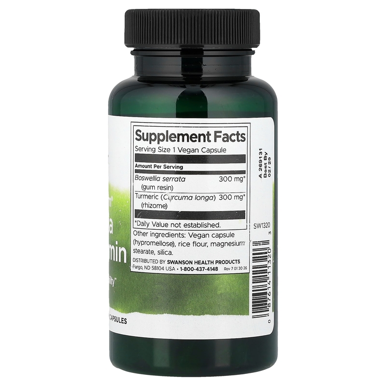 Swanson Vitamins, Full Spectrum®, босвеллия и куркумин, 60 веганских капсул